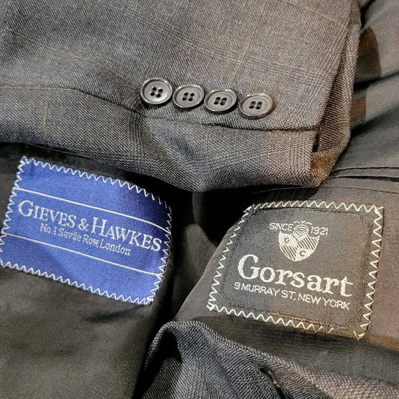 Vintage Gieves & Hawkes Savile Row London Wool Plaid Blazer Sport Jacket 41R - Picture 9 of 10